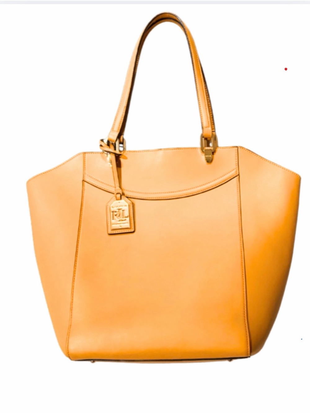 Ralph Lauren Goldrenrod / Vibrant Mustard Yellow Leather Shopper Tote